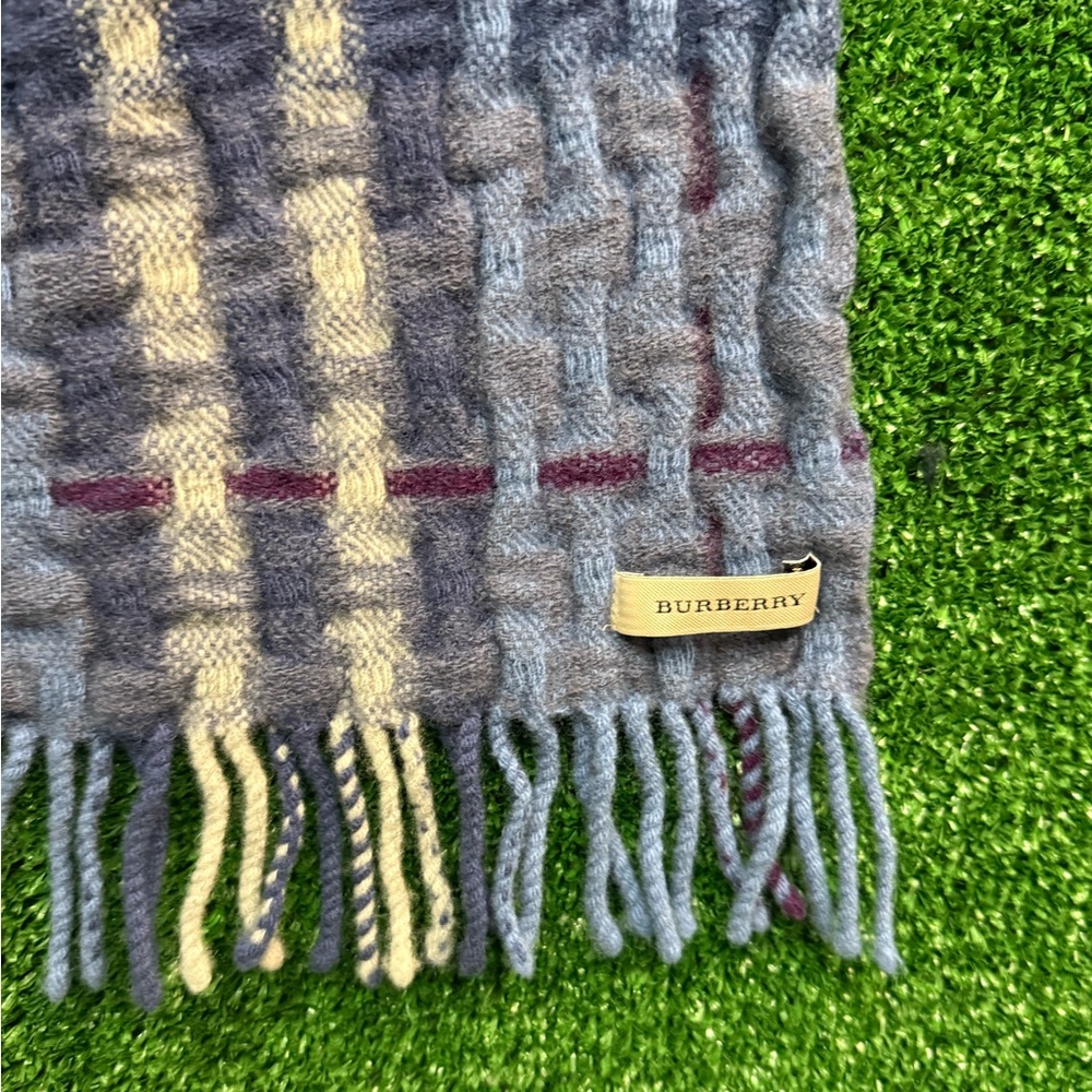 Burberry Blue Checkered Scarf - Picture 2 of 3